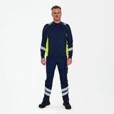 F. Engel 8871-257 Cargo Sweatshirt Blue ink/Yellow maat L