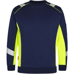 F. Engel 8871-257 Cargo Sweatshirt Blue ink/Yellow maat L