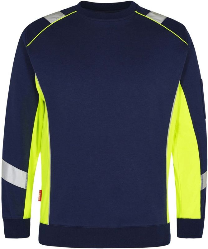 F. Engel 8871-257 Cargo Sweatshirt Blue ink/Yellow maat L