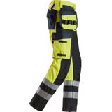 Snickers 6265 ProtecWork Werkbroek met versterkt voorpand Holsterzakken High-Vis Klasse 1 High-Vis Geel/Marineblauw maat 044