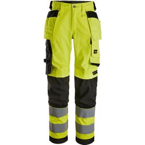 Snickers 6743 High-Vis Klasse 2 Dames Stretchbroek met Holsterzakken High-Vis Geel/Zwart