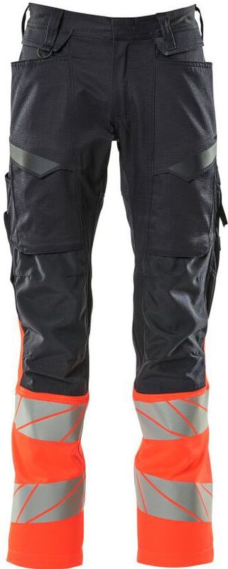 Mascot Accelerate Safe Broek met kniezakken 19679-236 - donkermarine/hi-vis rood