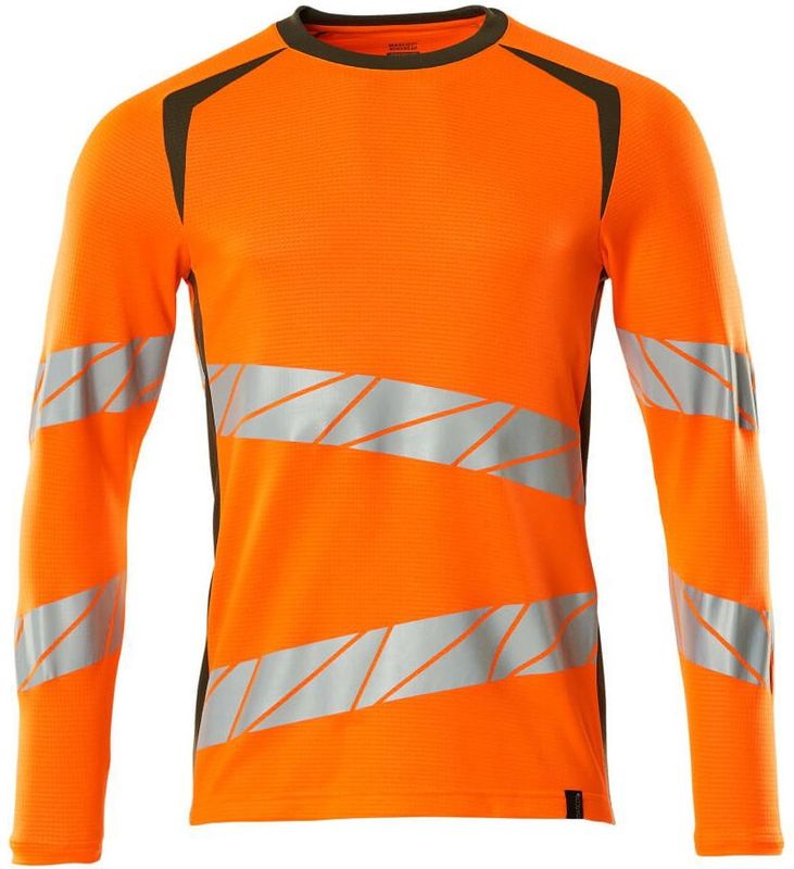 Mascot - 19091-771 - Dames T-shirt - Hi-Vis Oranje/Mosgroen - Lange Mouwen