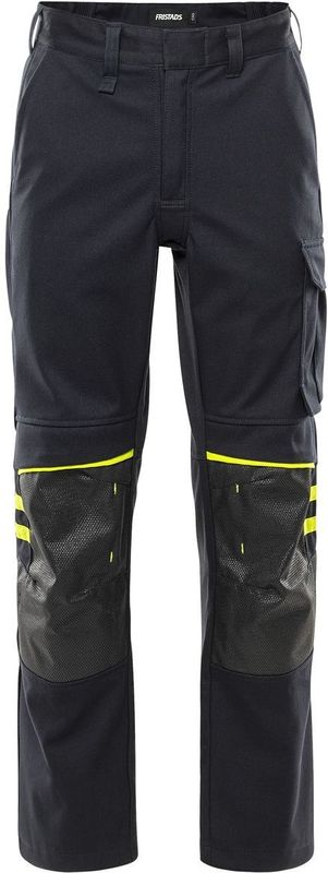 Fristads Flamestat stretchbroek 2180 FSS Donker Marineblauw/Hi-Vis Geel maat D92