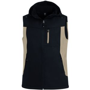 FHB Justus Softshell-Gilet Beige-Zwart