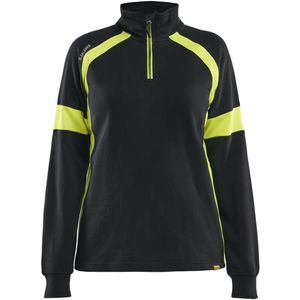 Blåkläder 3566-1158 Dames Sweatshirt visible Zwart/High Vis Geel maat XXL