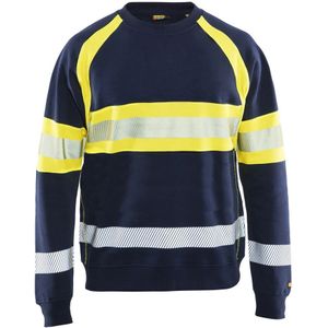 Blåkläder 3359-1158 High Vis sweatshirt klasse 1 Marineblauw/Geel