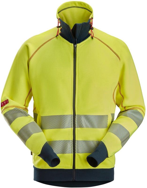 Snickers 2868 ProtecWork Arc Full Zip Sweater Hoge Zichtbaarheid Klasse 3 High-Vis Geel/Marineblauw maat XS