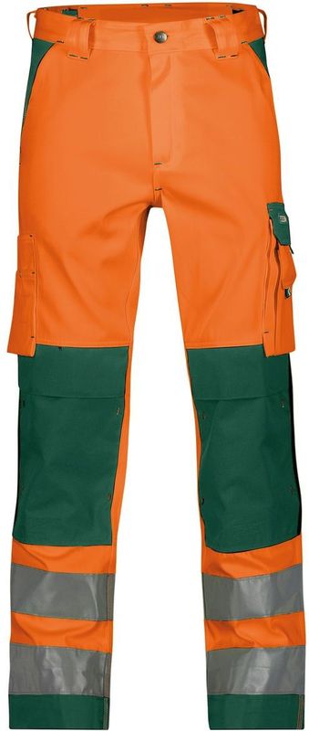Dassy - Buffalo - Hogezichtbaarheidsbroek - Fluo-Oranje/Flessengroen - 245gr