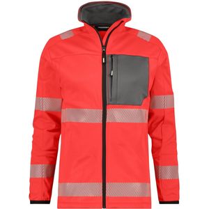 Dassy Camden Hogezichtbaarheids midlayer jacket Fluorood/Cementgrijs maat L