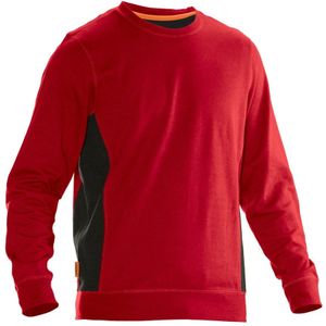 Jobman 5402 Roundneck Sweatshirt Rood/Zwart