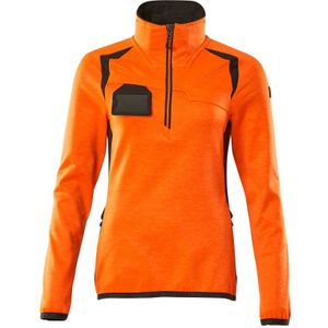 Mascot 19353-316 Dames Fleecetrui met korte rits Hi-Vis Oranje/Donkerantraciet