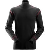 Snickers 2462 ProtecWork T-shirt met Lange Mouw en Col Zwart maat XS