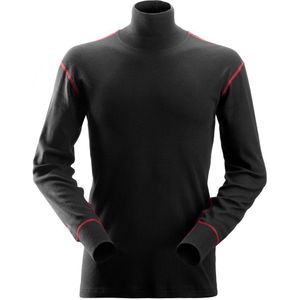 Snickers 2462 ProtecWork T-shirt met Lange Mouw en Col Zwart maat XS