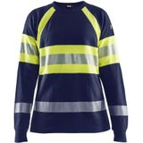 Blaklader Vlamvertragend dames-T-shirt met lange mouwen 3494-1761 - Marine High Vis Geel
