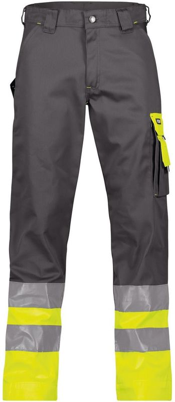 Dassy - Omaha - Hogezichtbaarheidsbroek - Cementgrijs/Fluogeel - 245 gram