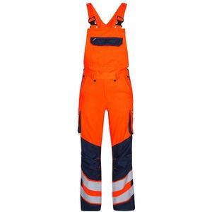 F. Engel 3545 Safety Light Bib Overall Repreve Orange/Blue Ink maat 46