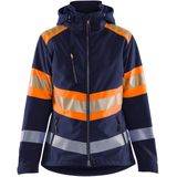 Blåkläder 4404-2513 Dames Softshell Jack High Vis Marineblauw/Oranje maat L