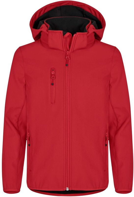 Clique - Classic Softshell Jacket - Rood - Junior - 3-laagse Softshell Jas