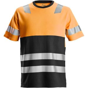 Snickers 2534 AllroundWork High-Vis T-Shirt Klasse 1 - HV Oranje Zwart