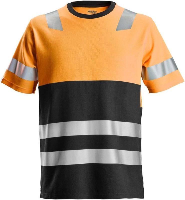 Snickers 2534 AllroundWork High-Vis T-Shirt Klasse 1 - HV Oranje Zwart