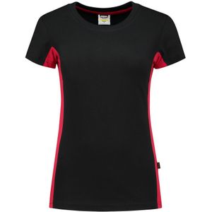 Tricorp 102003 T-Shirt Bicolor Dames Zwart/Rood