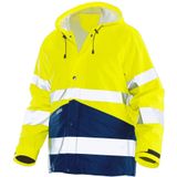 Jobman 1566 Hi-Vis Raincoat Geel/Navy maat L