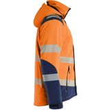 Blåkläder 4400-2513 High Vis Lichtgewicht Softshell Winterjas High Vis Oranje/Marineblauw maat 4XL