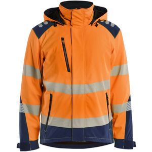 Blåkläder 4400-2513 High Vis Lichtgewicht Softshell Winterjas High Vis Oranje/Marineblauw maat 4XL