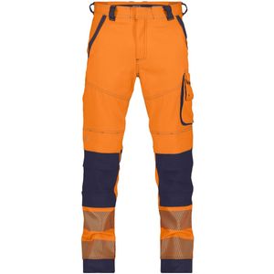 Dassy - Aruba Stretch - Hogezichtbaarheidsbroek - Fluo-Oranje/Marineblauw