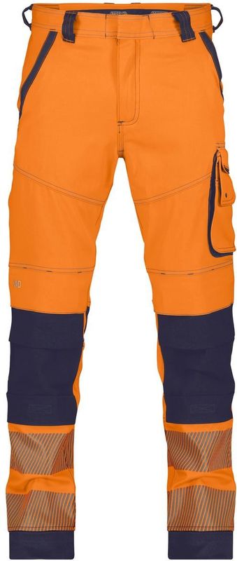 Dassy - Aruba Stretch - Hogezichtbaarheidsbroek - Fluo-Oranje/Marineblauw