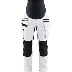 Blåkläder 7102-1642 Schilders Zwangerschapsbroek Zip-Off Wit/zwart maat L
