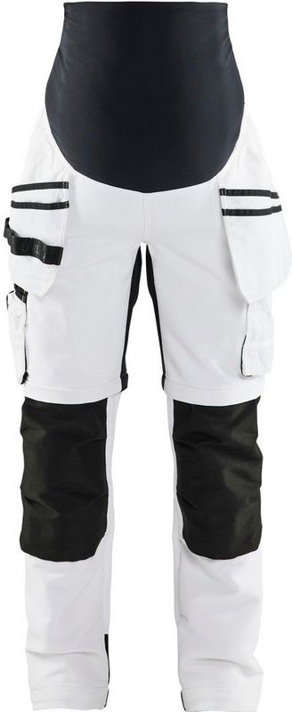 Blåkläder 7102-1642 Schilders Zwangerschapsbroek Zip-Off Wit/zwart maat L