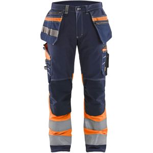 Blåkläder 1794-1370 High Vis werkbroek met stretch Marineblauw/Oranje maat C144