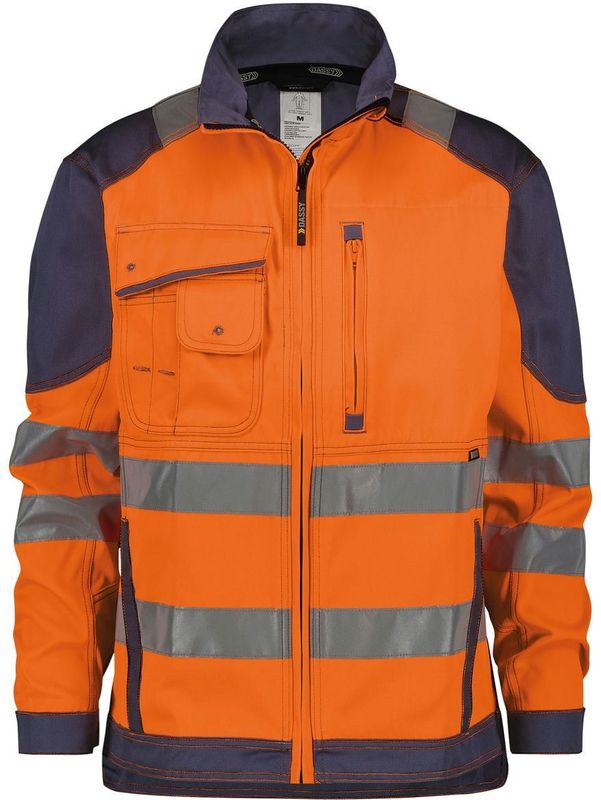 Dassy - Orlando - Hoge Zichtbaarheidsvest - Fluo-Oranje/Marineblauw
