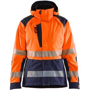 Blåkläder 4436-1987 Dames Shelljack High Vis High Vis Oranje/Marineblauw maat XS