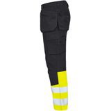 Projob 6560 Signalisatie Stretchbroek Met Kniezakken En Spijkerzakken En Iso 20471 Klasse 1 Heren Geel/Zwart maat C44