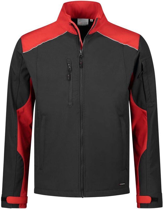 Santino Tour Softshell Jack Black / Red maat XXL