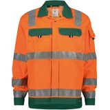 Dassy Dusseldorf Hogezichtbaarheidsvest Fluo-Oranje/Flessengroen 245gr maat 3XL