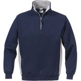 Fristads Acode sweatshirt met korte ritssluiting 1705 DF Marineblauw/grijs