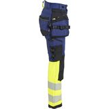 Blåkläder 7025-1648 Dames High Vis werkbroek 4-weg stretch Marine/High Vis Geel maat D19