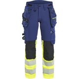 Blåkläder 7025-1648 Dames High Vis werkbroek 4-weg stretch Marine/High Vis Geel maat D19