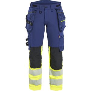 Blåkläder 7025-1648 Dames High Vis werkbroek 4-weg stretch Marine/High Vis Geel maat D19