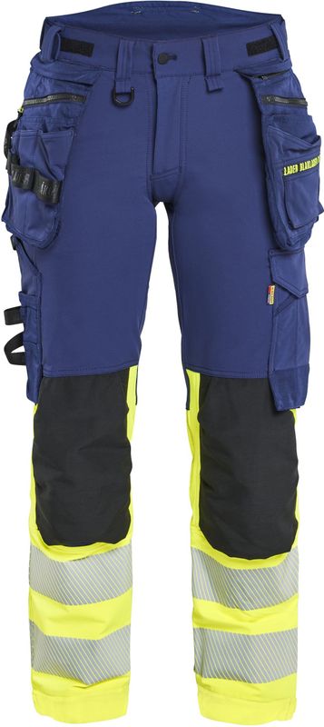 Blåkläder 7025-1648 Dames High Vis werkbroek 4-weg stretch Marine/High Vis Geel maat D19