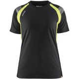 Blåkläder 3402-1030 Dames T-shirt Visible Zwart/High Vis Geel maat L