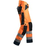 Snickers 6639 AllroundWork High-Vis 37.5 Isolerende Werkbroek+ Klasse 2 High-Vis Oranje/Staalgrijs