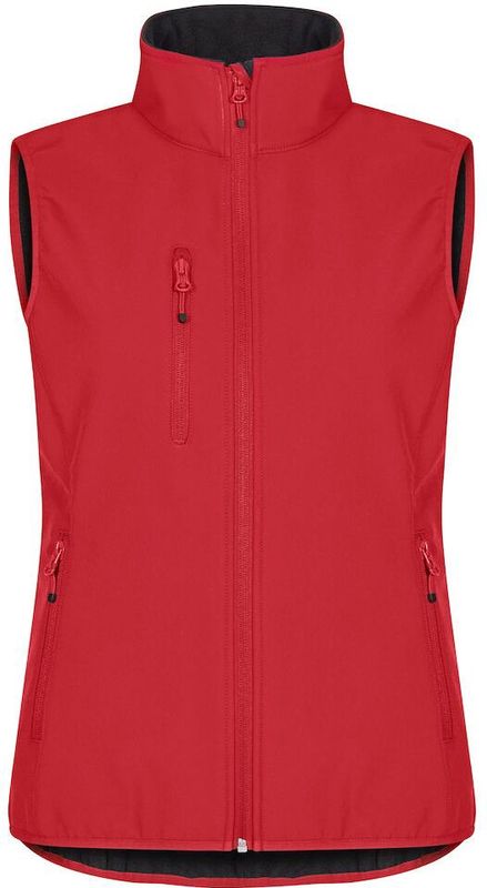 Clique - Classic Softshell Vest - Rood - Dames
