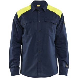 Blåkläder 3238-1517 Multinorm Overhemd Marine/High Vis Geel maat 4XL