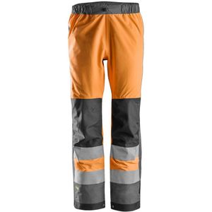 Snickers 6530 AllroundWork High-Vis Waterproof Shell Broek Klasse 2 High-Vis Oranje/Staalgrijs maat XS