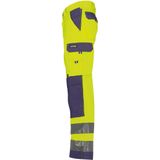Dassy - Buffalo - Hogezichtbaarheidsbroek - Fluogeel/Marineblauw - 245gr